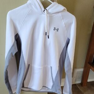 Under Armour White and Gray Pullover Hoodie